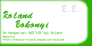 roland bokonyi business card